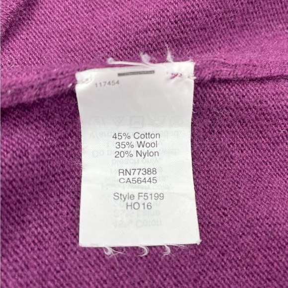J Crew Purple Crew Neck Sweater Long Sleeve Cotton Wool Blend Size Medium - Picture 6 of 8